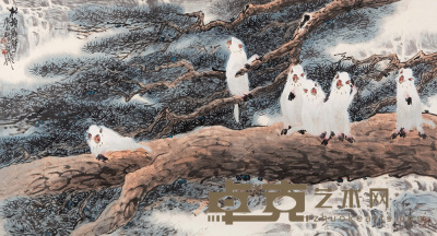 徐培晨 庚辰（2000年）作 松韵泉声 镜心 179×97cm