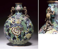 late 18th/early 19th century A large cloisonne moon flask