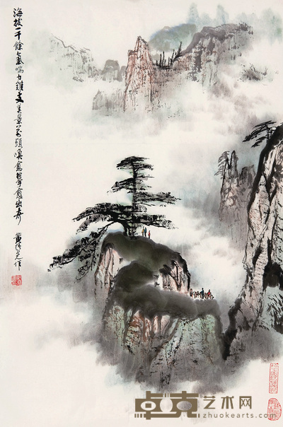黄纯尧 黄山 镜心 67×44cm