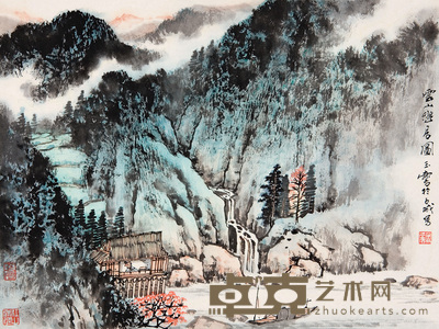 宋玉麟 云山幽居图 镜心 30×40cm