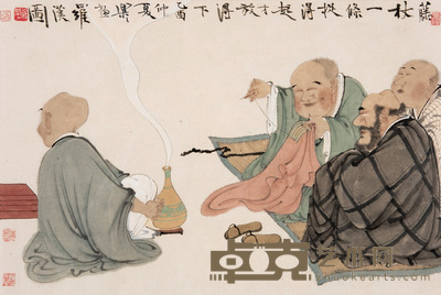徐乐乐 乙酉(2005年)作 罗汉图 镜心 70×46cm