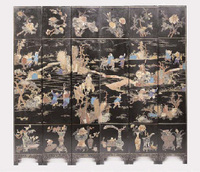 19th Century A inlaid lacquer six panel screen