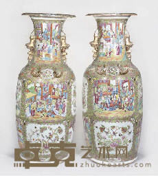 19th Century A pair of large Cantonese vases 