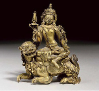 18th century A Tibetan gilt-bronze model of Manjushree