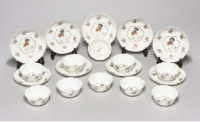 YONGZHENG NINE FAMILLE ROSE TEABOWLS AND SAUCERS