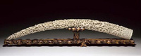 19th Century An ivory tusk carving