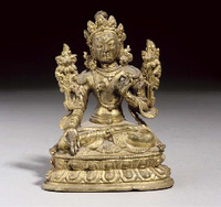 18th Century A Tibetan gilt-bronze model of a Tara