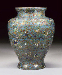 17th century A cloisonne baluster vase