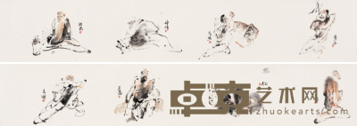王宏瑶 丙戌（2006年）作 宝华山高僧 手卷 33×340cm