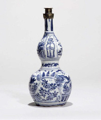 Late Ming Dynasty A blue and white double gourd vase