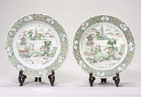 Kangxi A Pair of famille verte dishes