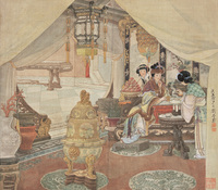 刘奎龄 戊辰除夕（1929年）作 红楼故事 镜心