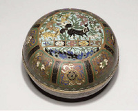 19th Century A cloisonne circular box and cover