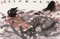 赵绪成 癸未（2003年）作 笛横天女图 镜心