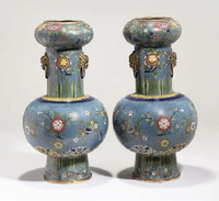 19th Century A pair of Cloisonne vases