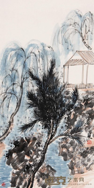 崔见 江南 镜心 68×34cm