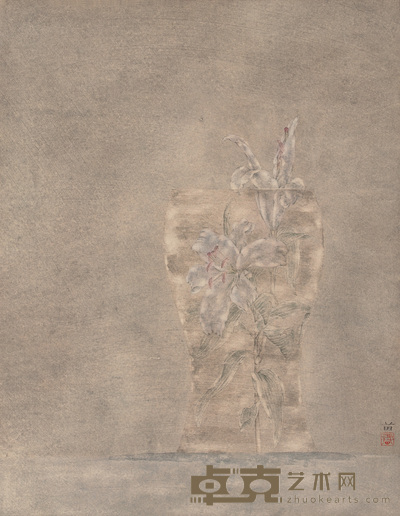 雷苗 夜色百合 镜心 59×45.5cm