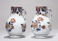 early 18th Century A Pair of verte imari ewers