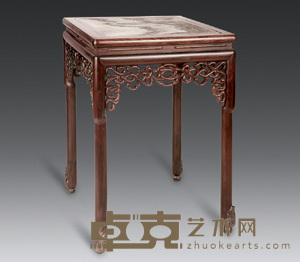 清 大理石面茶桌 57.5×57.5×78cm