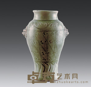 龙泉窑双耳花瓶 8×21.5cm