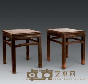 清 红木方凳(一对) 43×43cm