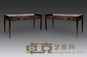 明晚期 紫檀条桌 193×61×88cm