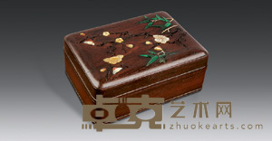 清 紫檀嵌百宝小盒 13.5×10×6cm