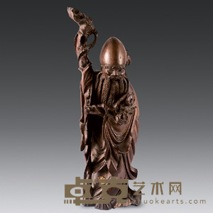 清 黄杨木老寿星 高47cm