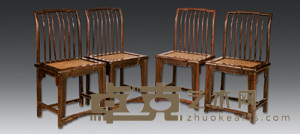 民国 红木笔杆椅（四张） 49×40×93cm