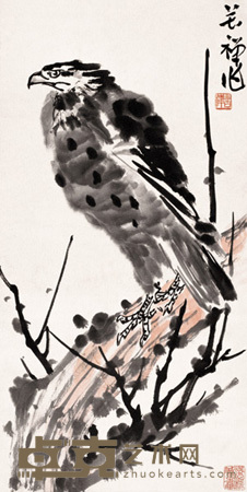 李苦禅 鹰 立轴 68×34cm