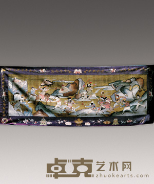 民国 刀马人缂丝绣片 长160cm