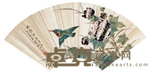 徐思珍 1925年作 花鸟 成扇 19×49cm