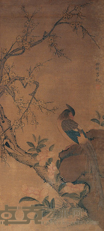 吕纪（款） 花鸟 镜心 100×46cm