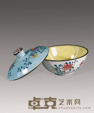 清 烧蓝盖碗 直径11.5cm