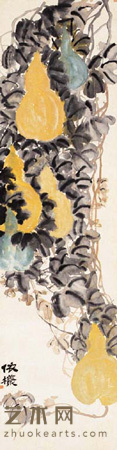吴昌硕(款) 葫芦 立轴 142×37cm