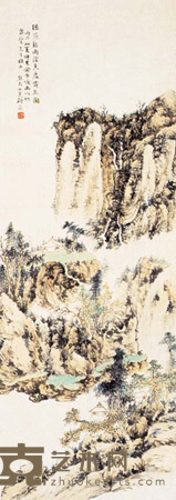 顾飞 山水 立轴 94×34cm
