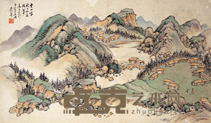 李振先 山水（三张） 册片 36×62cm×3