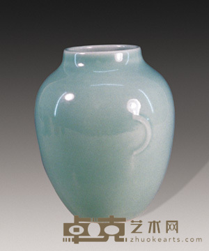 清乾隆 豆青日月罐 高19cm