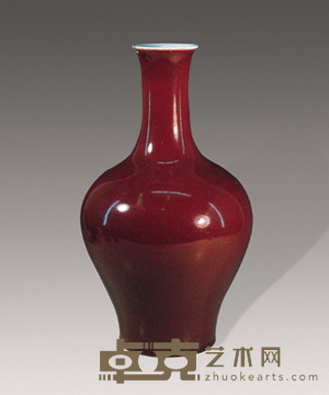 清乾隆 祭红瓶 高34cm
