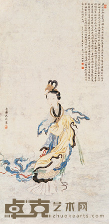 改琦（款） 洛神 立轴 86×43cm