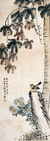 杜庆芬 1930年作 花鸟 立轴
