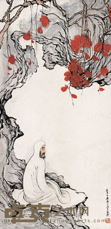 眉麋生 罗汉 立轴 98×48cm