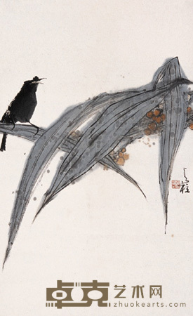 秦天柱 八哥 立轴 68×43cm