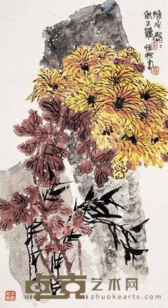郭怡宗 秋雨声声 镜心 84×47cm