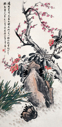 吴寿谷 1935年作 花卉 立轴