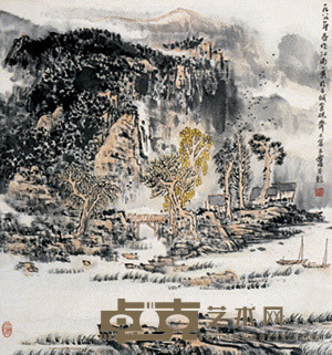 宋玉麟 1989年作 山水 立轴 66×62cm