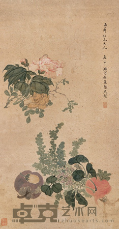 张光煜 花卉 立轴 73×38cm