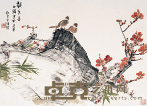 田镛 花鸟 镜心 54×74cm