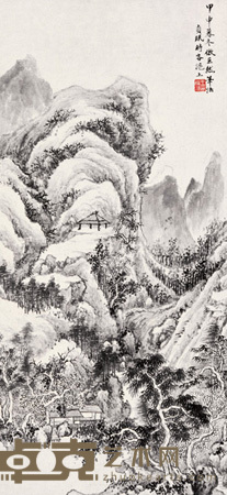 王贞珉 山水 立轴 64×30cm