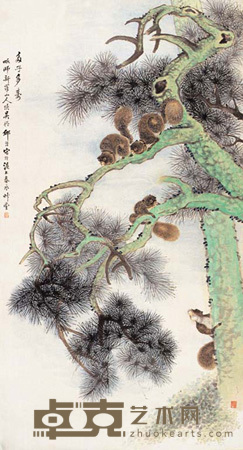 邱淦 松鼠 镜心 150×82cm